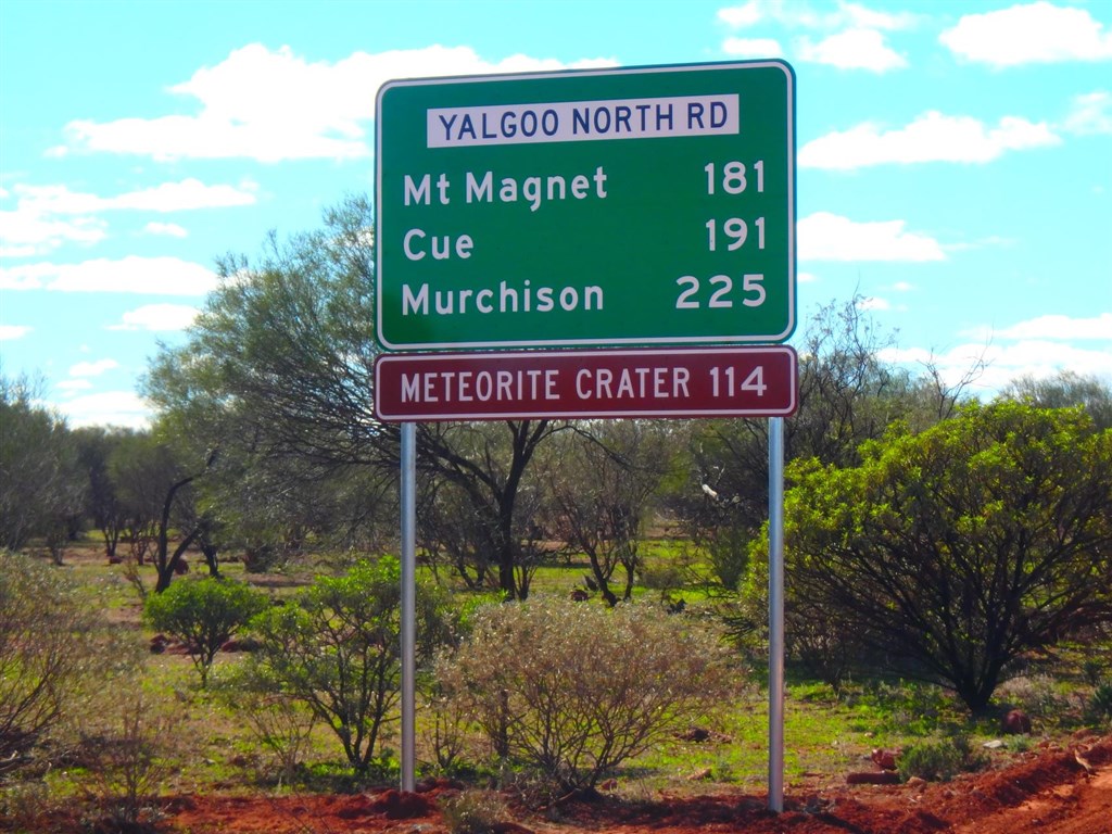 sign meteorite crater