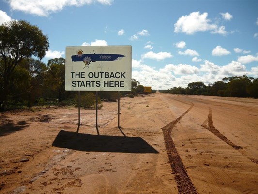Signage - The Start of the Outback